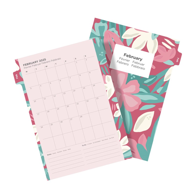 A5 Illustrated Floral Week on two pages Diary and Fill