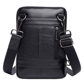 Bolso de mensajero de cuero Sling Crossbody Pack para hombres, mujeres, viajes al aire libre, negocios, senderismo, soporte para teléfono, billetera, hombro, bolsa para el pecho, mochila informal