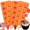 VvLons Skull Chocolate Molds, Set of 4 Halloween Skull Head