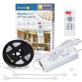 Armacost Lighting Tunable White LED Strip Lights 16ft with Remote Control 2700K to 5000K