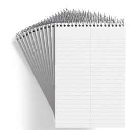 1InTheOffice Steno Pads Spiral 6x9, Spiral Note Pad, Gregg Ruled, White, 80 Sheets/Pad, (12) (12)