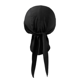 Magic Scarves Black Breathable Cap Adjustable Bandanna Cap Sweat Absorbing Headscarf Anti-UV Head Protection Head Wrap