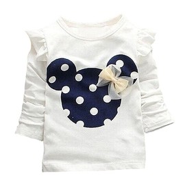 Lindo conjunto de ropa para bebés y niñas, de manga larga, playera y pantalones para niños, 2 piezas, Blanco y azul marino., 6-9 meses