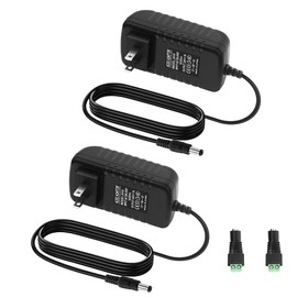 Aclorol 24V 1A Power Supply Adapter 24W AC 100V-240V to DC 24volt Power Converter Wall Charger Transformer 1000mA 800mA 600mA 400mA 5.5X2.1mm/2.5mm for LED Strip Light CCTV Security Camera (2 Pack)