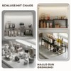 Spice Rack Set of 2 Bamboo and Metal Kitchen Organiser