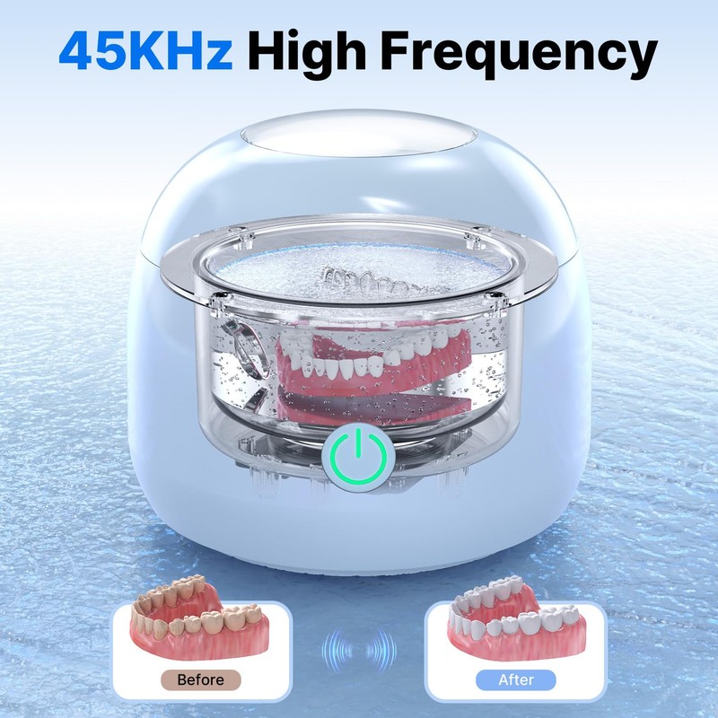 CXRUY Ultrasonic Retainer Cleaner - UV Dental Cleaning Pod Night