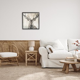 Stupell Industries Rustic Deer Elk Wildlife Portrait Framed Giclee Art, Design by Liz Jardine