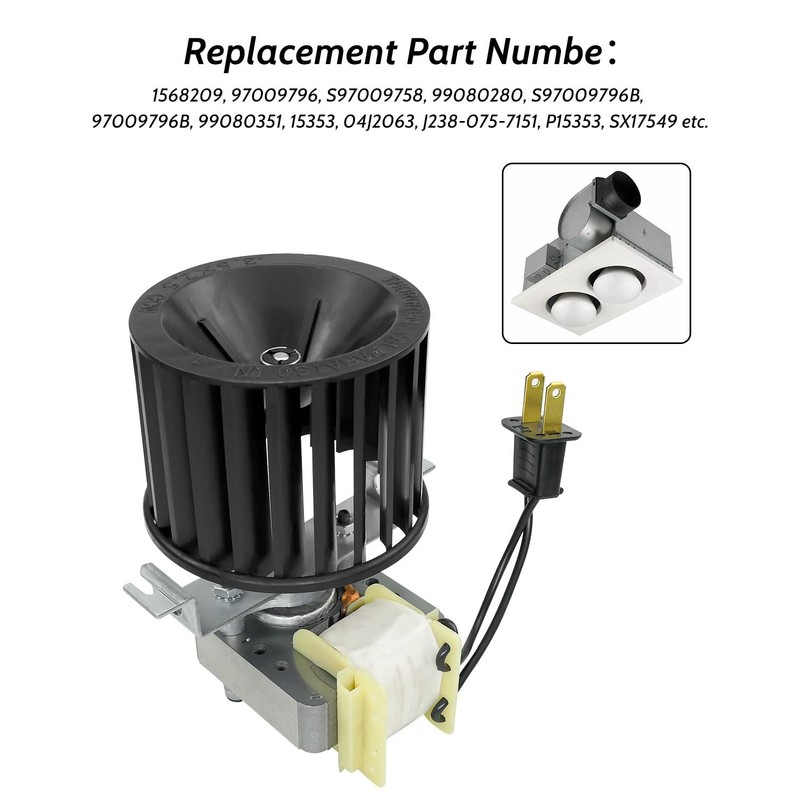 𝟮𝟬𝟮5 𝙐𝙥𝙜𝙧𝙖𝙙𝙚𝙙 S97009796 Fan Blower Motor Assembly for Broan Bulb