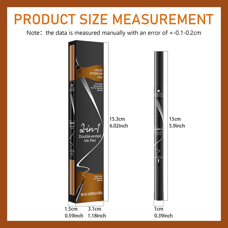 MisFun Eyebrow Pencil, 2-in-1 Dual-Ended Microblading Eyebrow Pencil, Smudge-proof Eyebrow