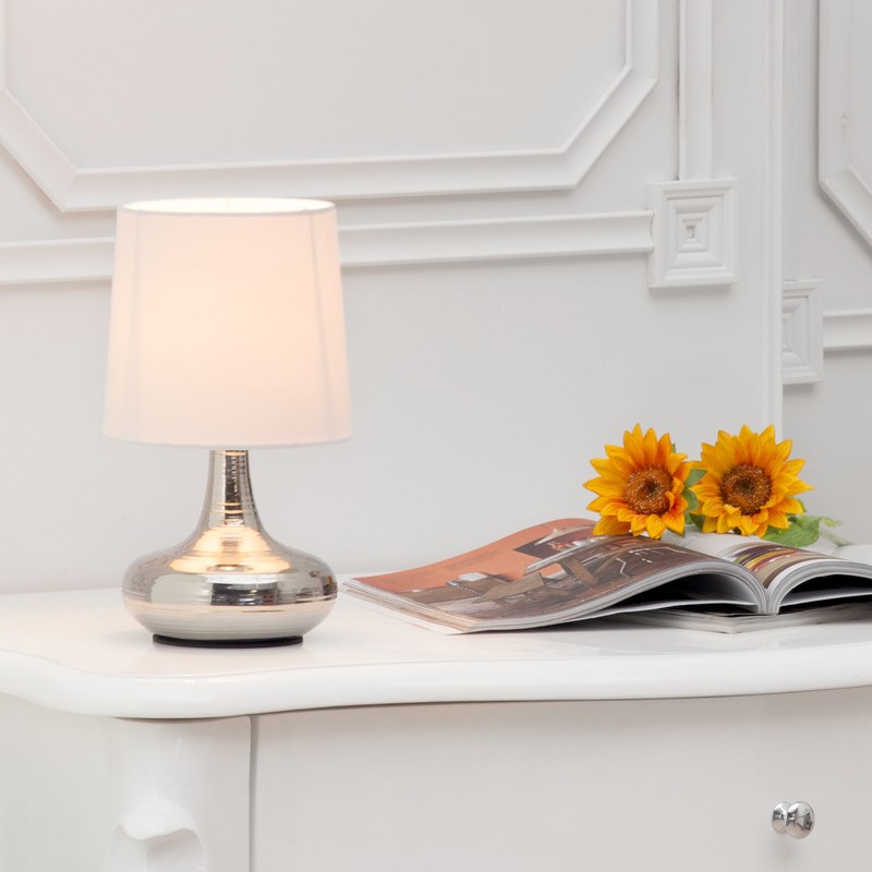 LITECRAFT Mini Scratched Table Lamp Base with Tapered Shade -