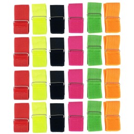Miokun 24 Pack 3 Legged Race Bands Colorful Firm Elastic Tie Rope for Outdoor Fun (24)