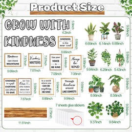 Qilery Bookshelf Bulletin Board Set Motivational Classroom Decor Reading Library Bulletin Board Set Inspirational Cutout for Back to School Classroom Decoration(Grow with Kindness)