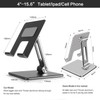 Genérico Adjustable Foldable Steel Tablet Phone Holder Dual Height and
