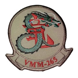 Squadron Nostalgia LLC VMM-265 Dragons (Tan) Patch- with Hook and Loop