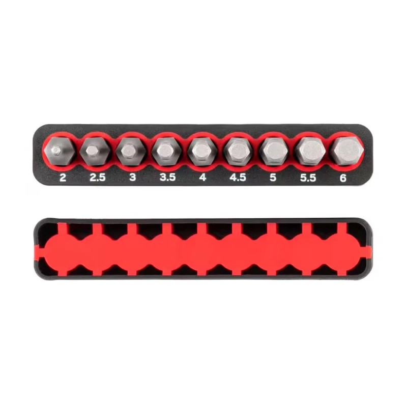 TEKTON 1/4 In. Metric Hex Bit Set with Rail (2