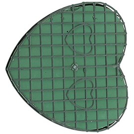 EXCEART - Espuma húmeda con forma de corazón, con bandeja de ventosa para centro de mesa de boda, decoración de fiesta, bricolaje, arreglo de flores, tamaño L