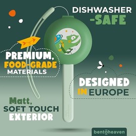 Bentoheaven - Utensilios de viaje para niños con funda, acero inoxidable de grado alimenticio y plástico sin BPA, juego de cubiertos de viaje para niñ