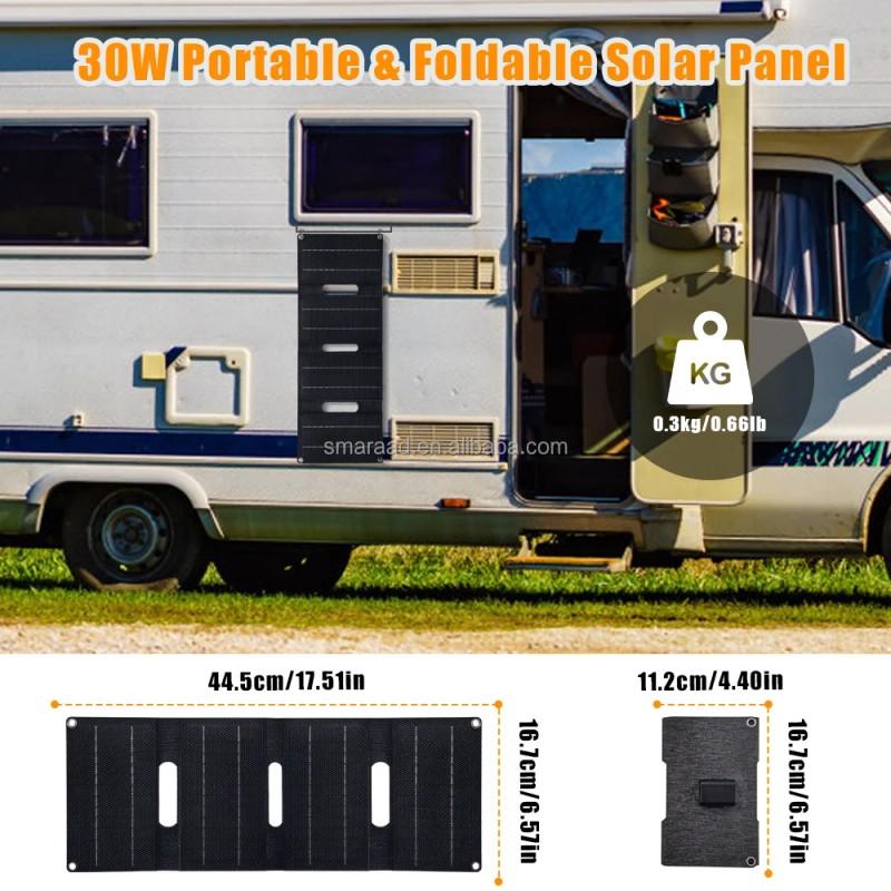 Solar Panels 30W Usb Charger Portable Foldable Mini 30W Solar