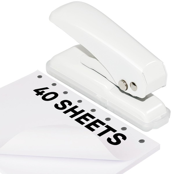 JIKIOU Single Hole Punch, 40 Sheets Punch Capacity Hole Puncher