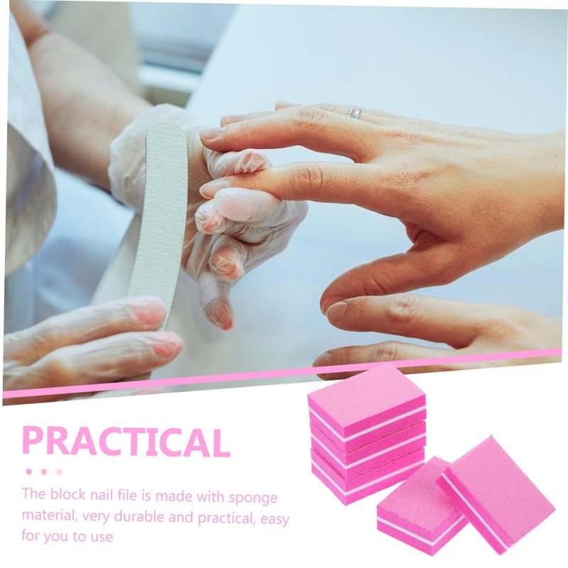 FRCOLOR 50pcs -sided Nail File Block for Manicure and Pedicure