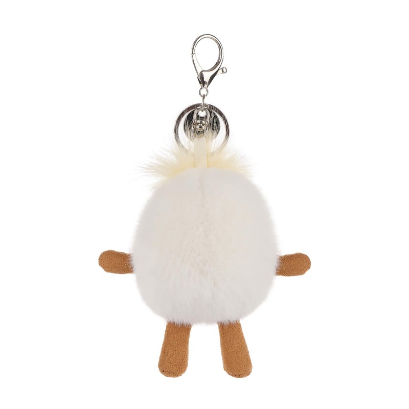 Apricot Lamb Boiled Egg Food Cute Keychain, Soft Stuffed Plush