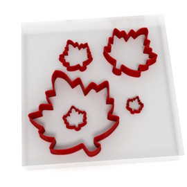 JUST CUTTERS Maple Leaf Shape Cutters | Set of 5 Plastic Cutter for Baking, Fondant, Clay, Pastry, Icing, Jewellery (1.5/2/3/5/8CM)