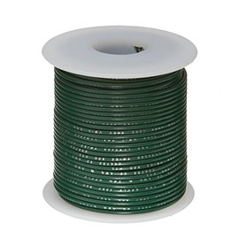 Remington Industries 18UL1007SLDGRE25 18 AWG Gauge Solid Hook Up Wire, 25 feet Length, Green, 0.0403" Diameter, UL1007, 300 Volts