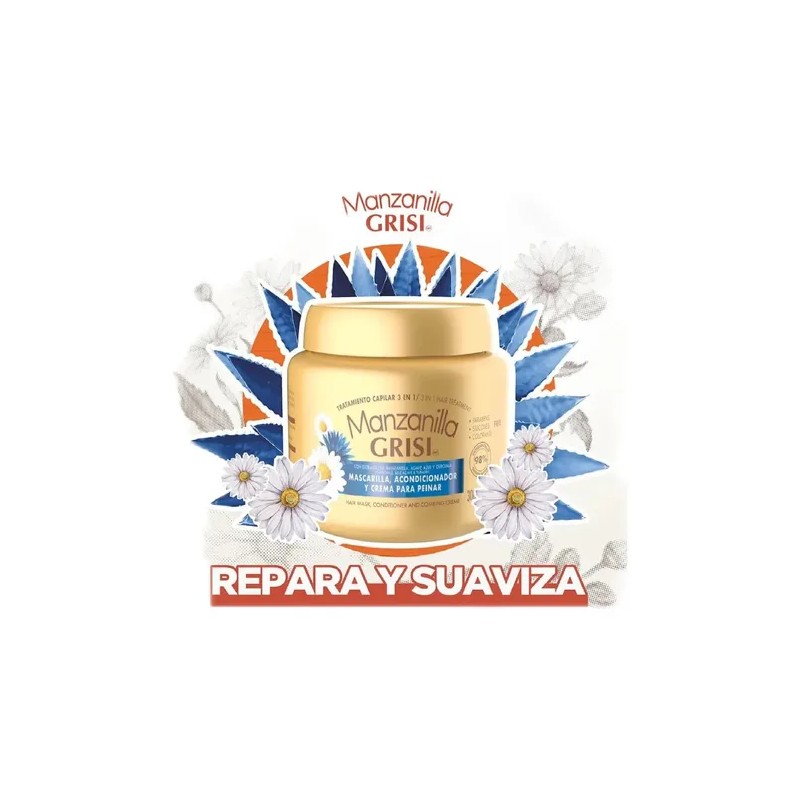 Kit Aclarante Cabello Grisi Manzanilla Shampoo Crema Peinar