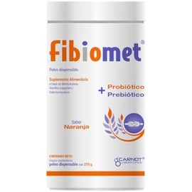 Fibiomet 270 g Suplemento en Polvo Sabor Naranja con Metilcelulosa, Galactomananos y Bacillus coagulans