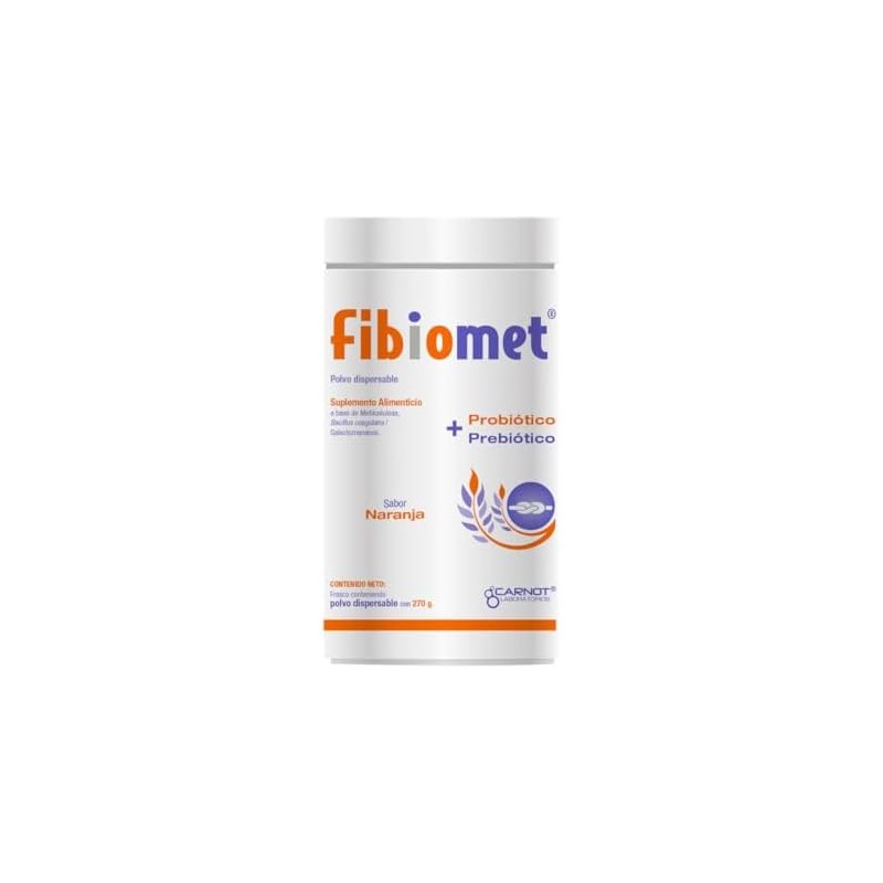 Fibiomet 270 g Suplemento en Polvo Sabor Naranja con Metilcelulosa,