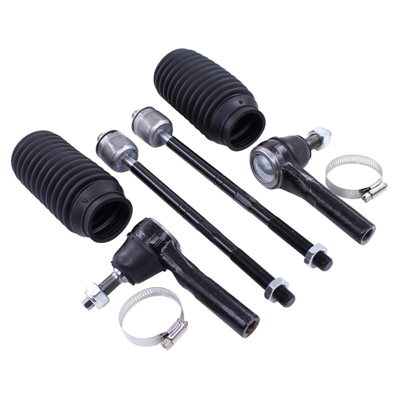 Front Inner and Outer Tie Rod Ends with Boots for