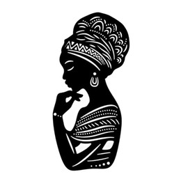 USTEL Metal Wall Decor Black Minimalist Style Bedroom Living Room Hanging 5.47 Inch x 11.3 Inch Holiday Girl