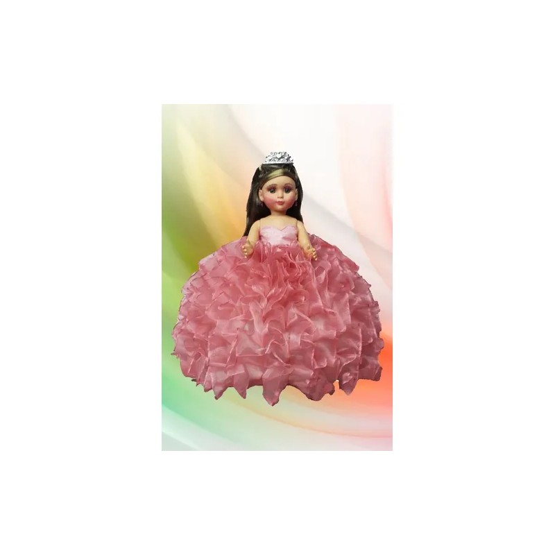 Muñeca Lacio Quinceañera Xv Mil Hojas Bva Rosa Palo