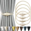 Nieffeiy 4 Pack Magnetic Curtain Tiebacks Rope Modern Handmade Curtain