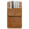 Ringsun Pocket Protector for Men, Full Grain Leather Pen Holder