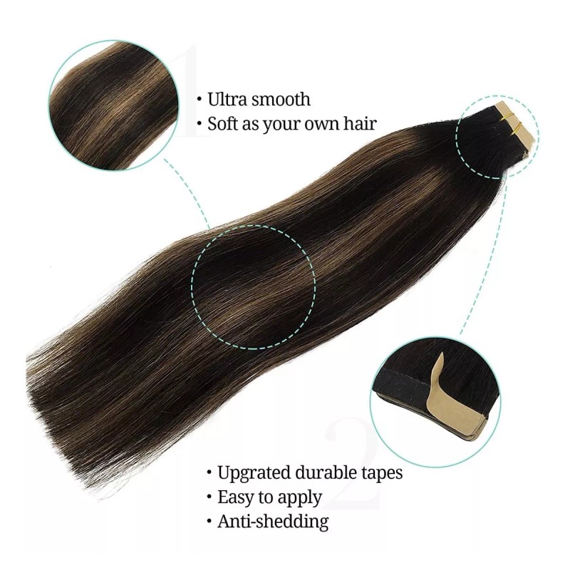 Doores Extensiones Cabello Real 14in Balayage Natural A Castañ 50gr