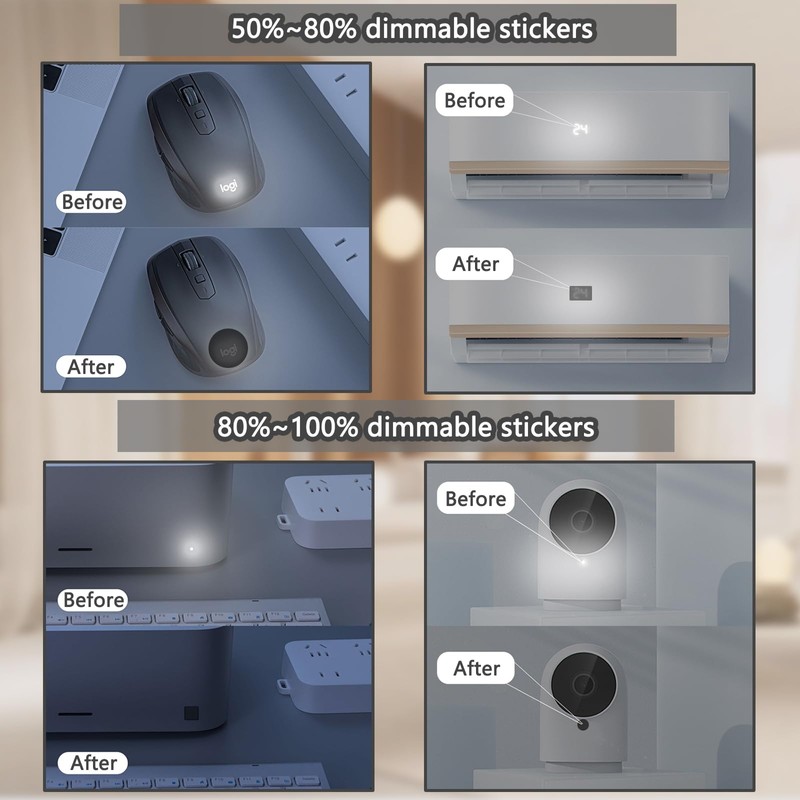LED Light Blocking Stickers, Blackout Stickers Light Dimming Stickers for