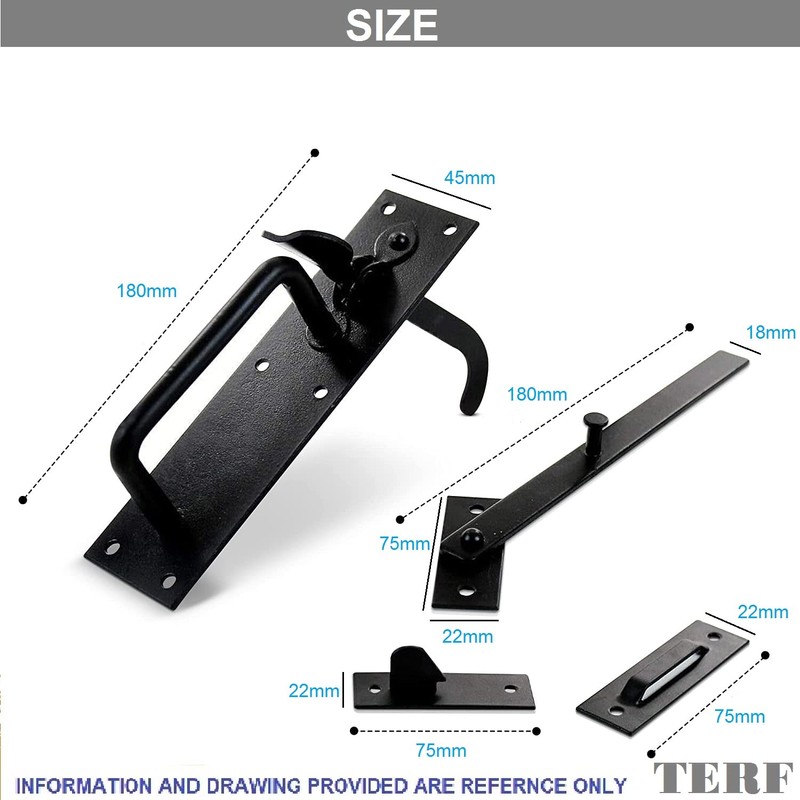 TERF® Heavy Duty Suffolk Gate Latch Door Lock Black Thumb