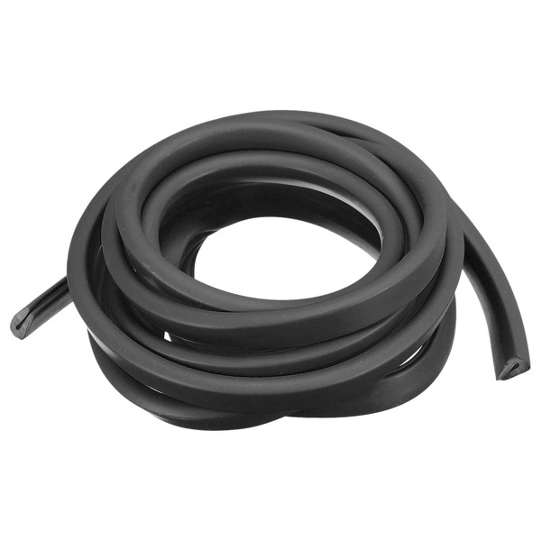 sourcing map U Channel Edge Trim, 6.5ft Length Rubber Guard Seal Strip Edge Protector Fit for 0.8-1.5mm Edge, (15/64" W x 5/16" H) Black