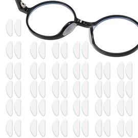 30 Pairs Eyeglasses Nose Pads Anti-Slip Soft Silicone Adhesive Glasses Nose Pad Replacement Transparent Eyeglass Noses Pads for Full Plastic Frames (Clear 1.0mm)