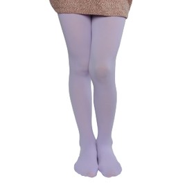 EVERSWE Girls Semi Opaque Footed Tights, Microfiber Tights (11-13, Purple)
