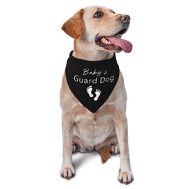 vercosee Baby's Guard Dog Dog Bandana, Reversible Triangle Bibs Pet Scarf,Birthday Party Photography Props,Gender Reveal Dog Bandana (Black)