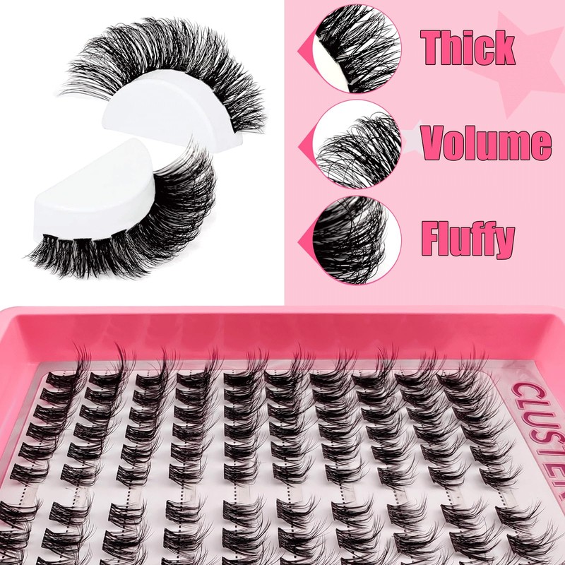 DIY Eyelash Extensions Set, 8-16 mm, Mixed Fluffy Eyelashes, Individual