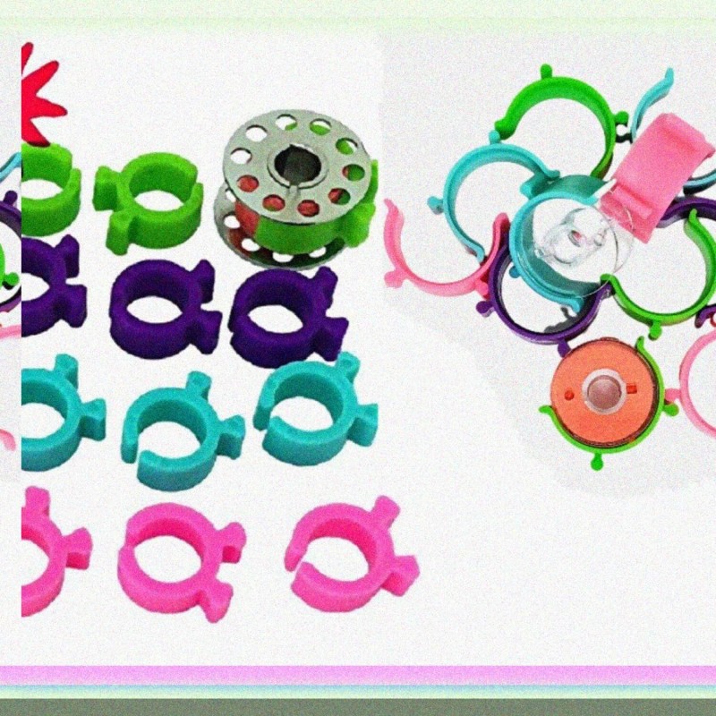 Threadify ThreadTidy Bobbin Huggers: 60-Piece Sewing Machine Spool Clips for