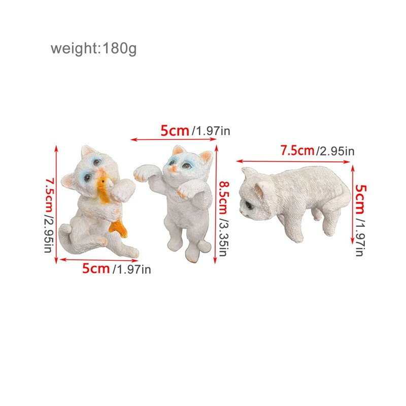 JARPSIRY 3 Pcs Resin Hanging Cat Figurines Planter Pot Hanger