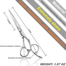 High-end Professional Extremely Very Sharp Barber Hair Cutting Scissors Hairdresser Shears For Hair 5.5 Inch Haircut Scissor Made Of Stainless Steel Alloy For Hairdressing Salon and Home Use