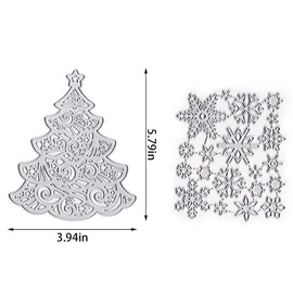 Estivaux Christmas Trees Snowflake Die Cuts for Card Making, Winter Holiday Snow Cutting Dies Sets Xmas Tree Star Dies Stencils Embossing Template for Scrapbooking DIY Cards Album Crafts Supplies