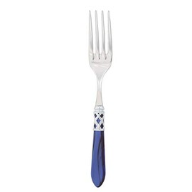 Vietri Aladdin Brilliant Blue Serving Fork, 9.5" 18/10 Stainless Steel Meat/Turkey Serving Utensils