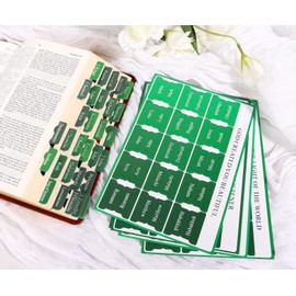 Green Bible Tabs - Chapter Tabs for Scripture Study, Fits KJV/NIV/ESV for Men & Women's Devotional Use (90 Tags)
