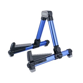 ENO MUSIC Alumium Alloy A-Frame Universal Folding Acoustic Guitar Stand, Suitable for Electric Bass Guitars, Blue